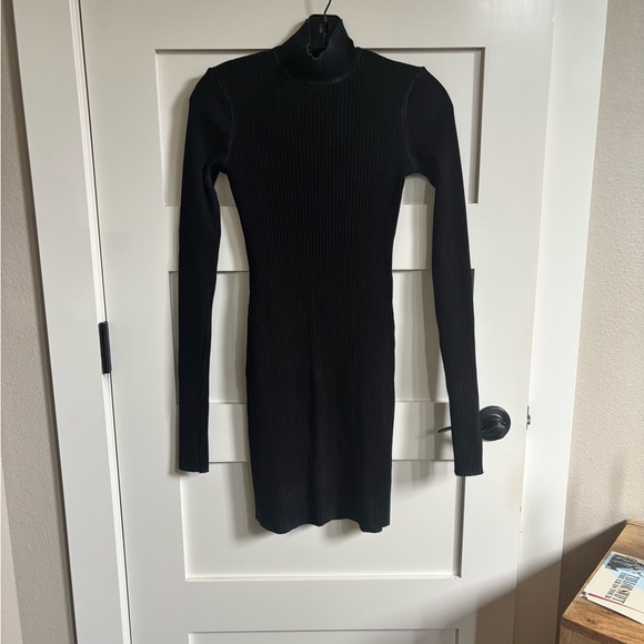 Cotton Citizen Elegant Black Ribbed Dress - Picture 1 of 5